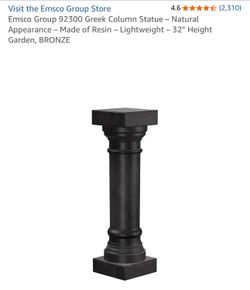 2 Emsco Group 92300 Greek Column Statue – Natural Appearance – Made of Resin – Lightweight – 32”
