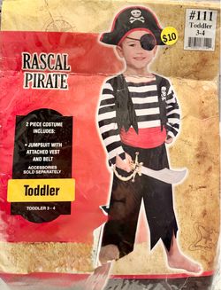 Costume “Rascal Pirate” Toddler Size 3-4