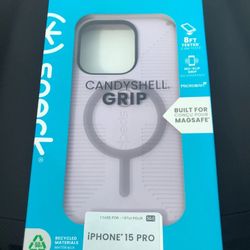 NEW Speck CANDYSHELL Grip Magsafe Case For iPhone 15 Pro Light Purple