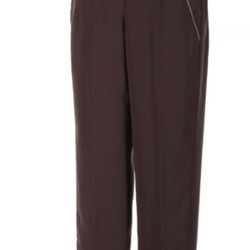 NWT Peserico Brown Pull-up trousers in flowing crepe cady sz IT 38 US 2
