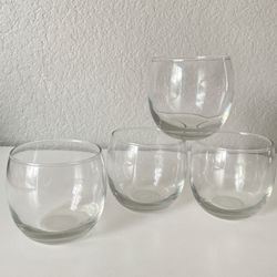 Set Of 4 Stemless Wine Clear Glasses 10 oz Barware