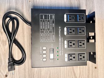 DMX 4-Channel Dimmer Pack with DMX512 Protocol Compatible with High-Voltage Halogen and LED Bulbs, 20A Max, Silicon Box for Stage Lighting Control