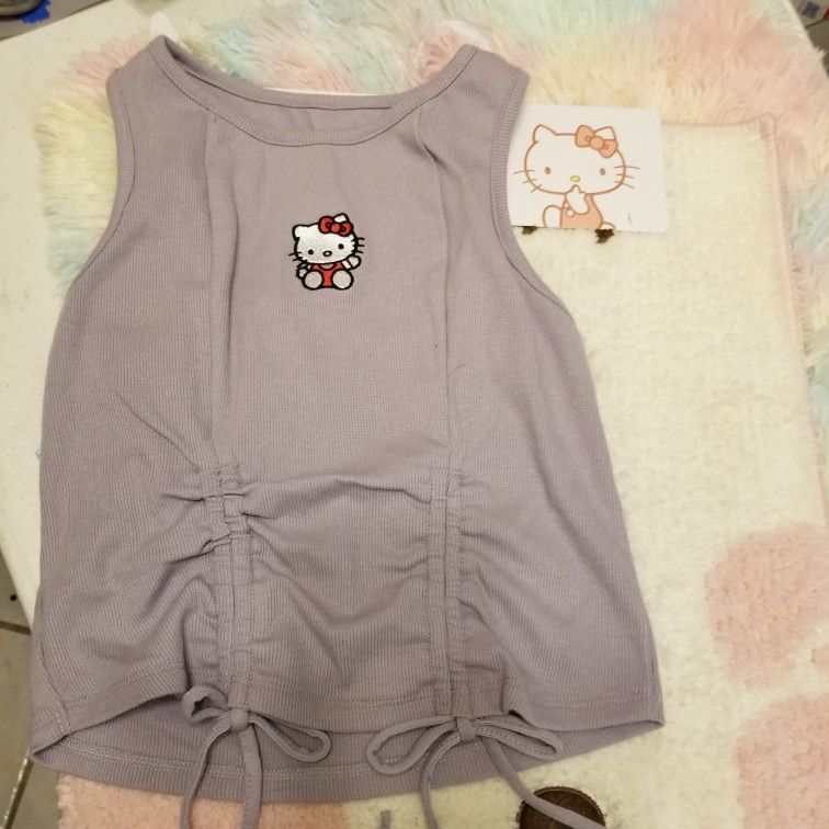 Hello Kitty Puple Sleeveless Crop Top