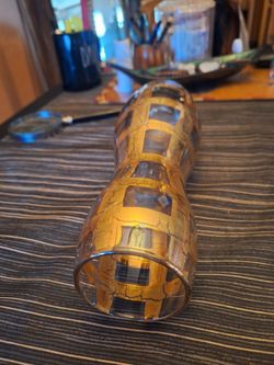 Vintage 24k Italian Glass Vase. Great Christmas  Gift.