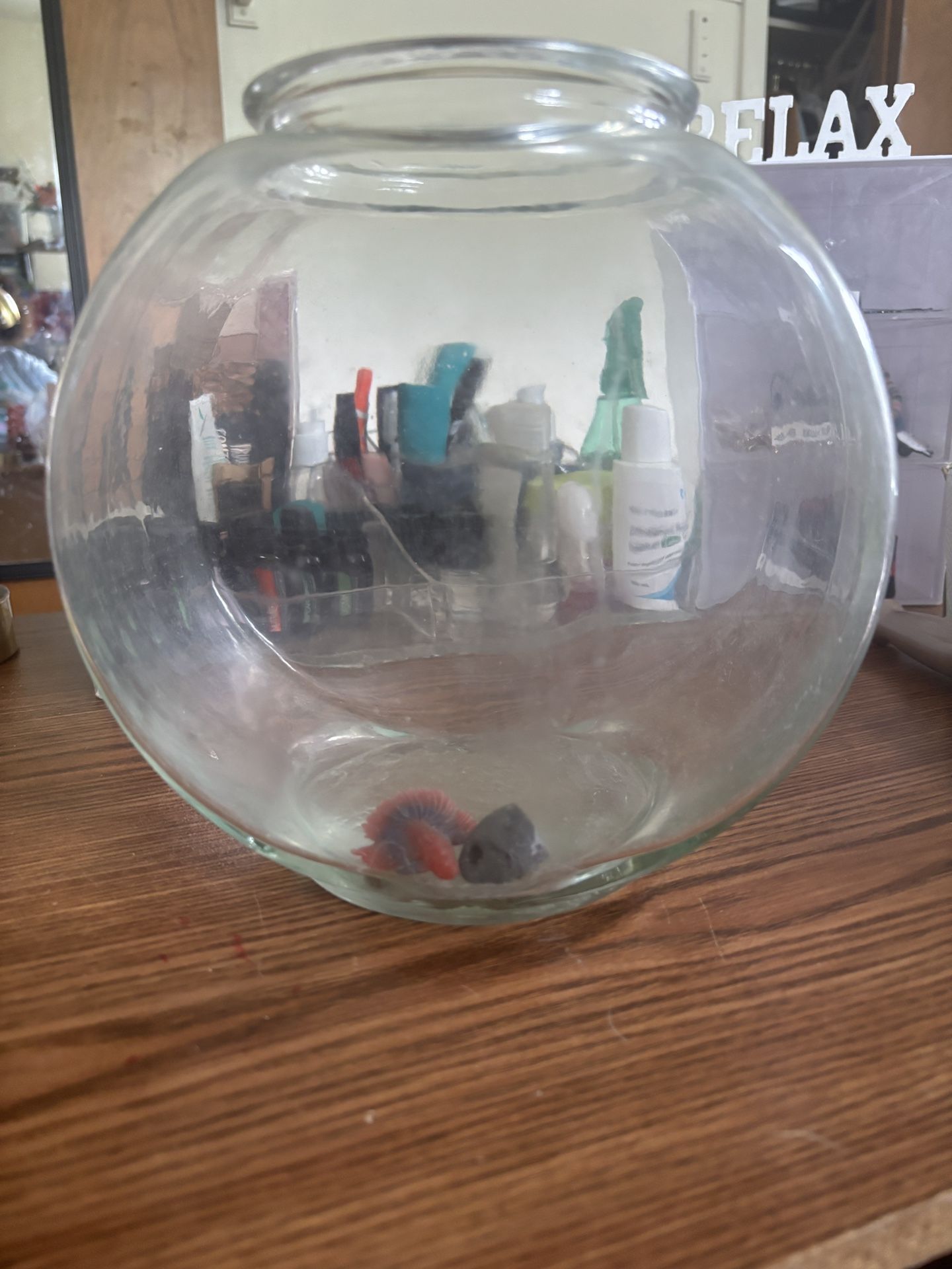 Glass Bowl with Toy Decoration – Cute Display Piece