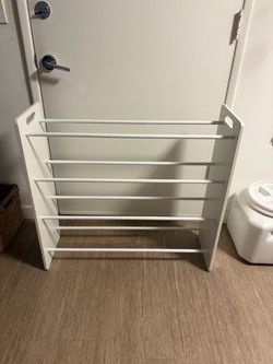 4-tier white shoe rack