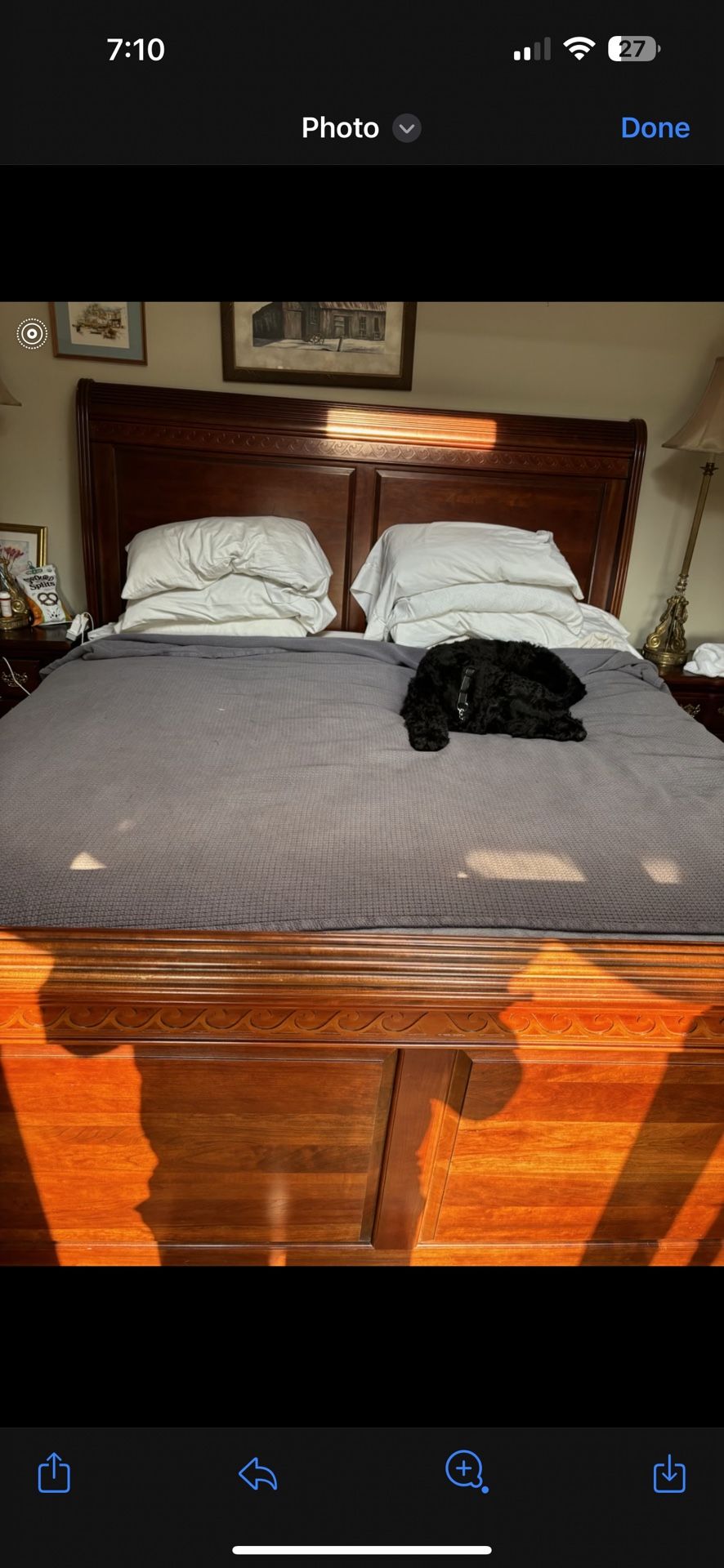 Solid Cherry Wood Bed Frame