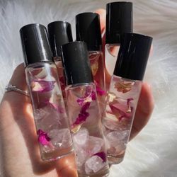 Rose Quartz Crystal Infused Perfume Roller 