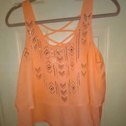 Charlotte Russe Coral Crop Tank Top Size Medium 