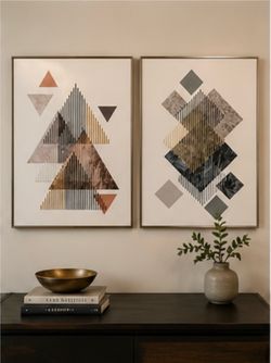 Modern Geometric Wall Art Set (2)