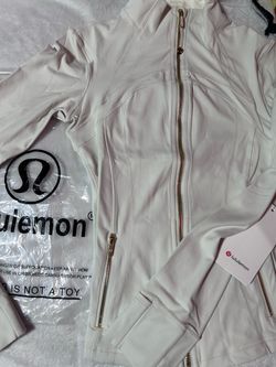 Lululemon White Full-Zip Athletic Jacket size 8