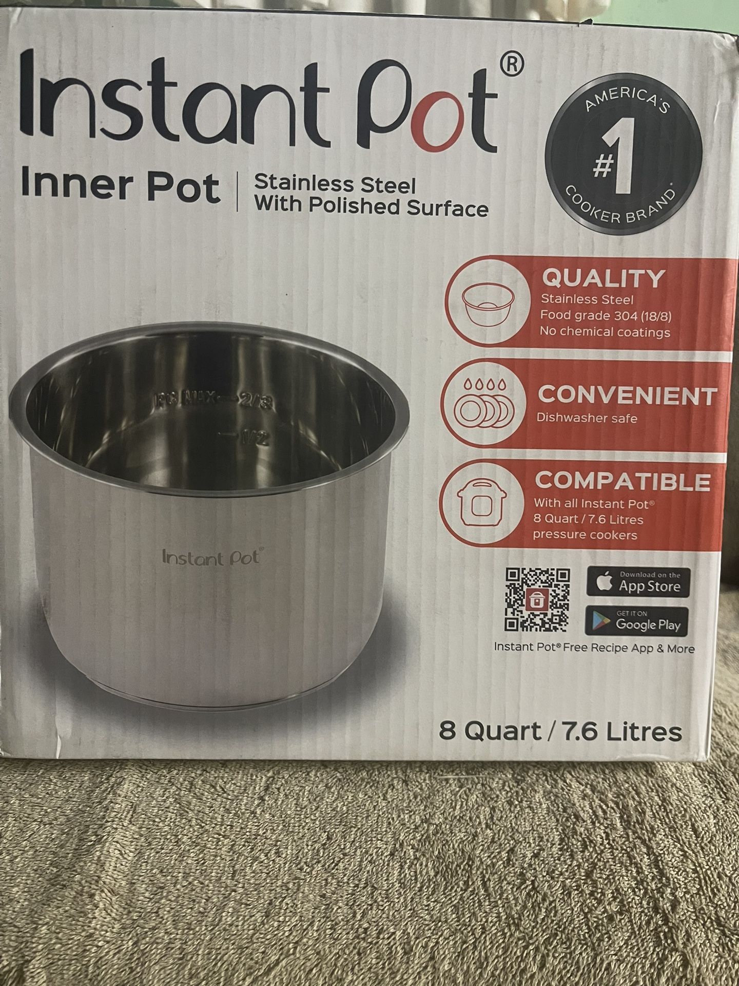 InnerPot, 8 Quarts /7.6 Liters(inner Pot)