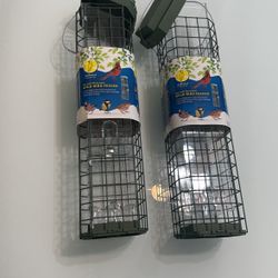 2 New Green Tall Bird Feeder Garden Decoration New X 2