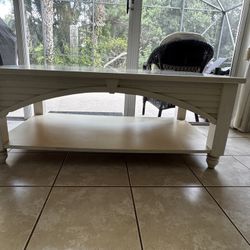 Coffee Table And 1 End Table, Off White Color, good Quality, Nice and Heavy, Condition Normal Used. 