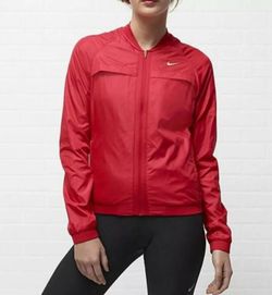 Nike Dri Fit Women Red Jacket Size S