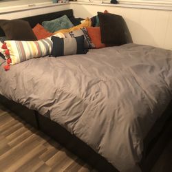 Queen Bed Frame- IKEA Malm With Drawers