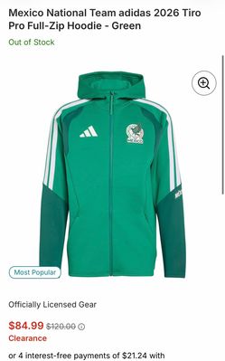 Mexico National Team adidas 2026 Tiro Pro Full-Zip Hoodie - Green