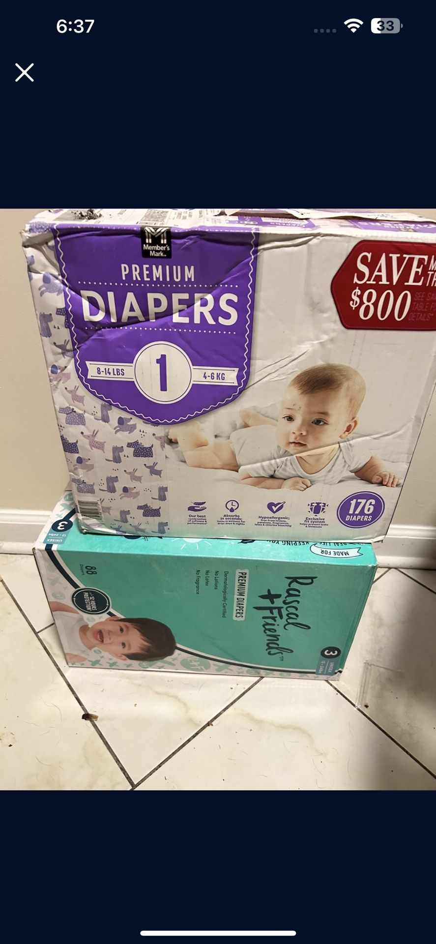 Diapers Size 1 & Size 3