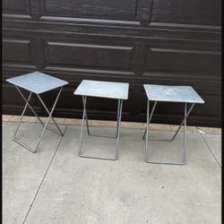 Vintage Metal Folding Table Set 