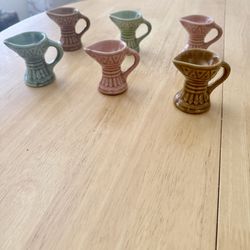 Set of 6 Indian Ceramic Oil Lamps / Diyas