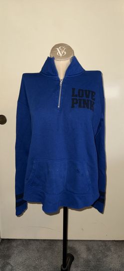 Women’s Victoria’s Secret love pink blue sweatshirt + animal print