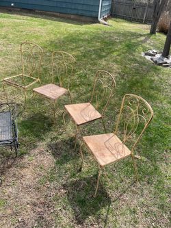 Vintage Wrought Iron Patio Chairs and Table