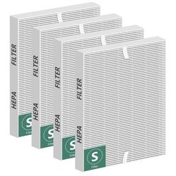 Improvedhand C545 Replacement Filter S Compatible with Winix C545 Air Purifier, True High Efficiency Filters, Replaces Filter S 1-00 4-Pack