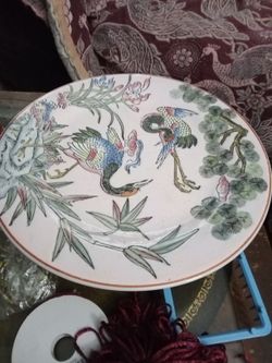 Carved Asian Decorative Plate