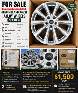 Brand New GENUINE Land Rover ALLOY WHEELS srt of 4