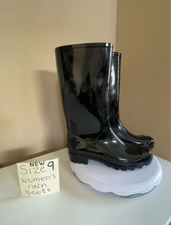 NEW Size 9 women's Goldtoe brand black rubber rain boots women womens