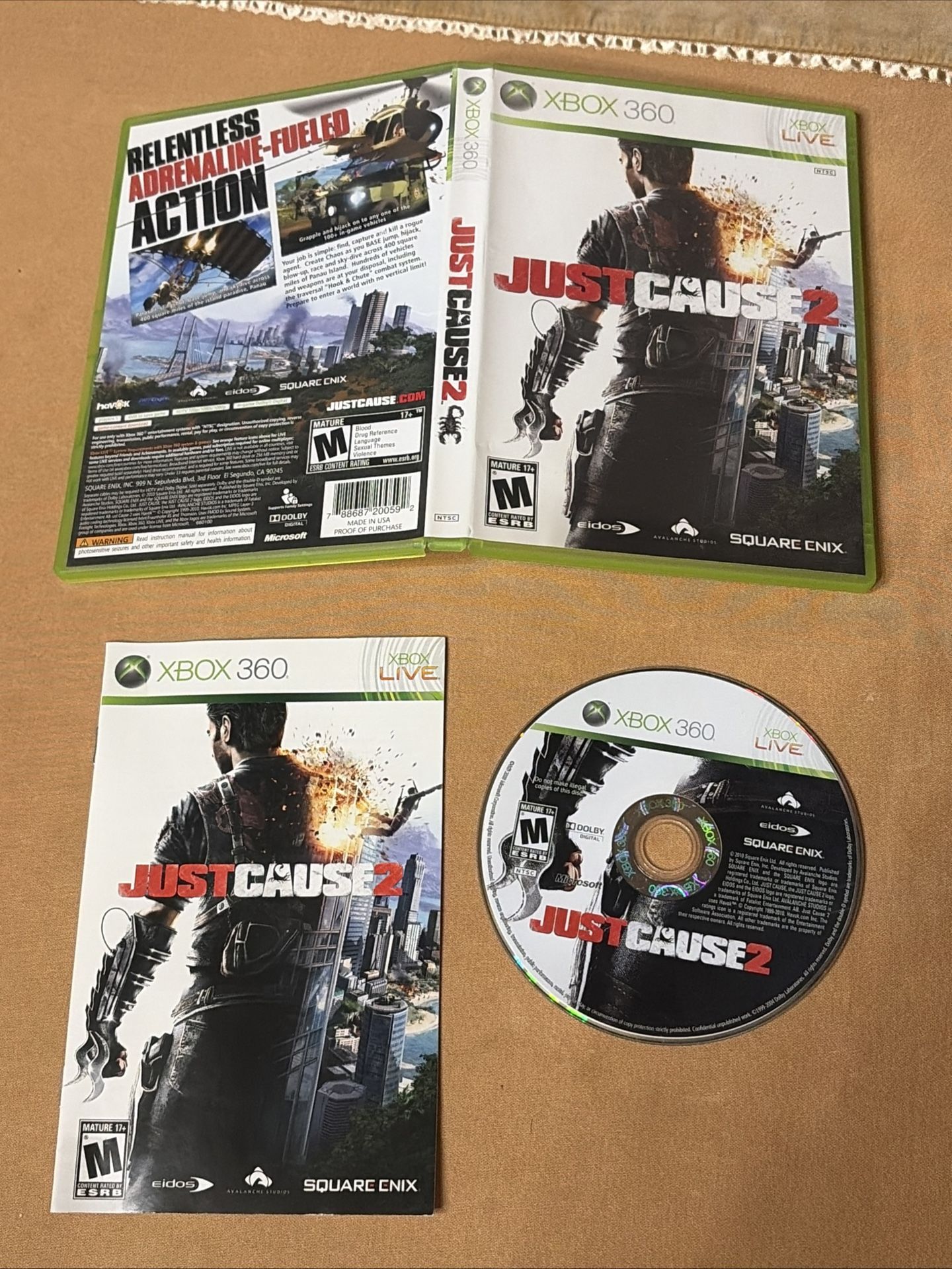 Just Cause 2 (Microsoft Xbox 360, 2010) Complete and Tested