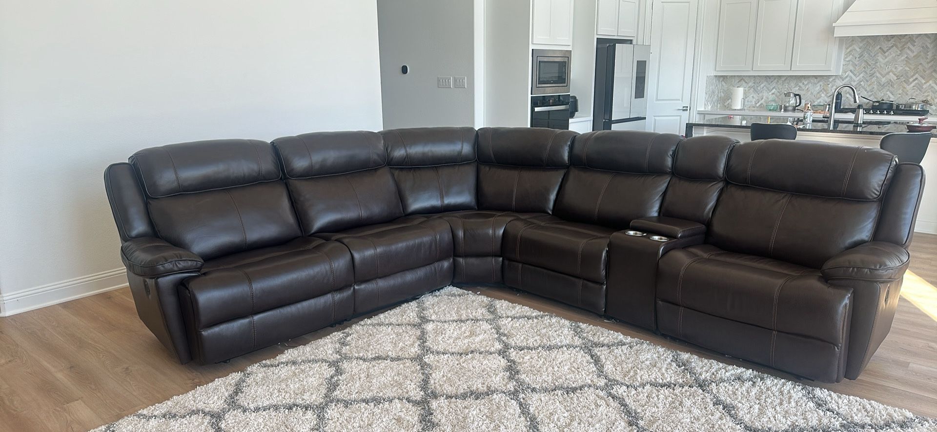 Barely Used Genuine Leather Sectional Couch Move Out Sale