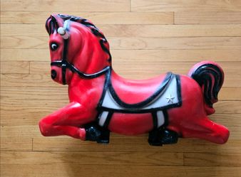 VINTAGE PLAYGROUND HORSE RIDE Cast Aluminum Miracle Equipment Co. Grinnell Iowa