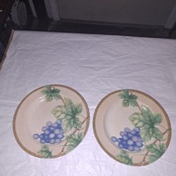 Grapes fruit design salad plates.  Newbury by Interiors PTS 