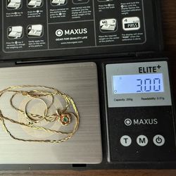 14k Gold chain & ring set KIDS SIZE