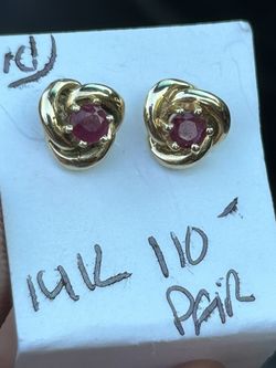 14k Ruby Earrings