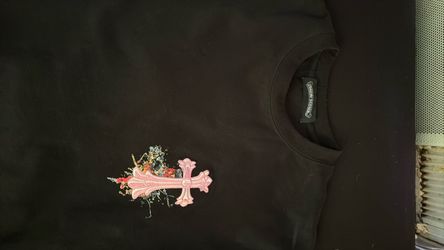 Chrome Hearts Black T-Shirt Pink Cross Graphic NEED GON ASAP