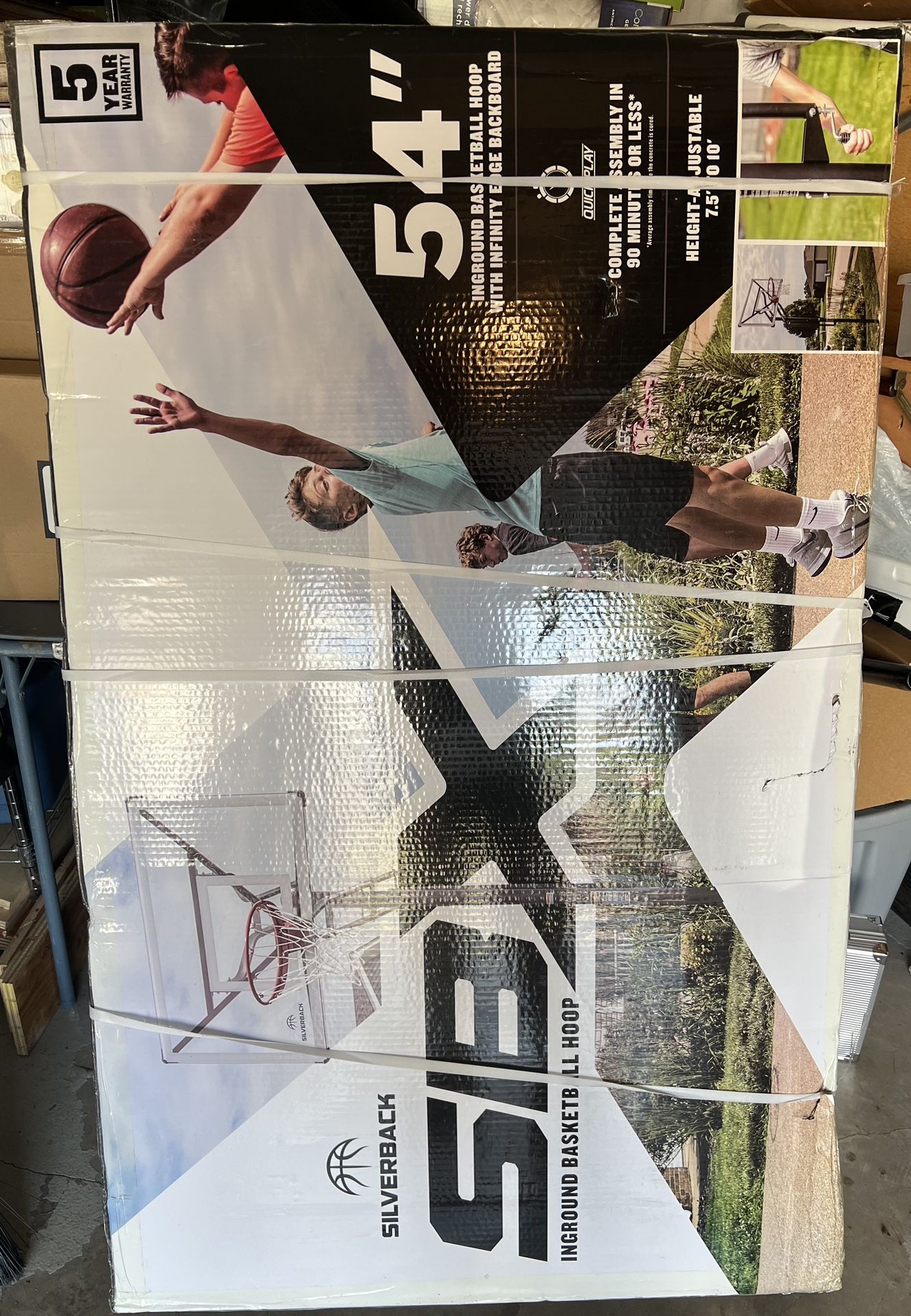 Silverback SBX 54" In-Ground Basketball Hoop With Adjustable-Height Backboard