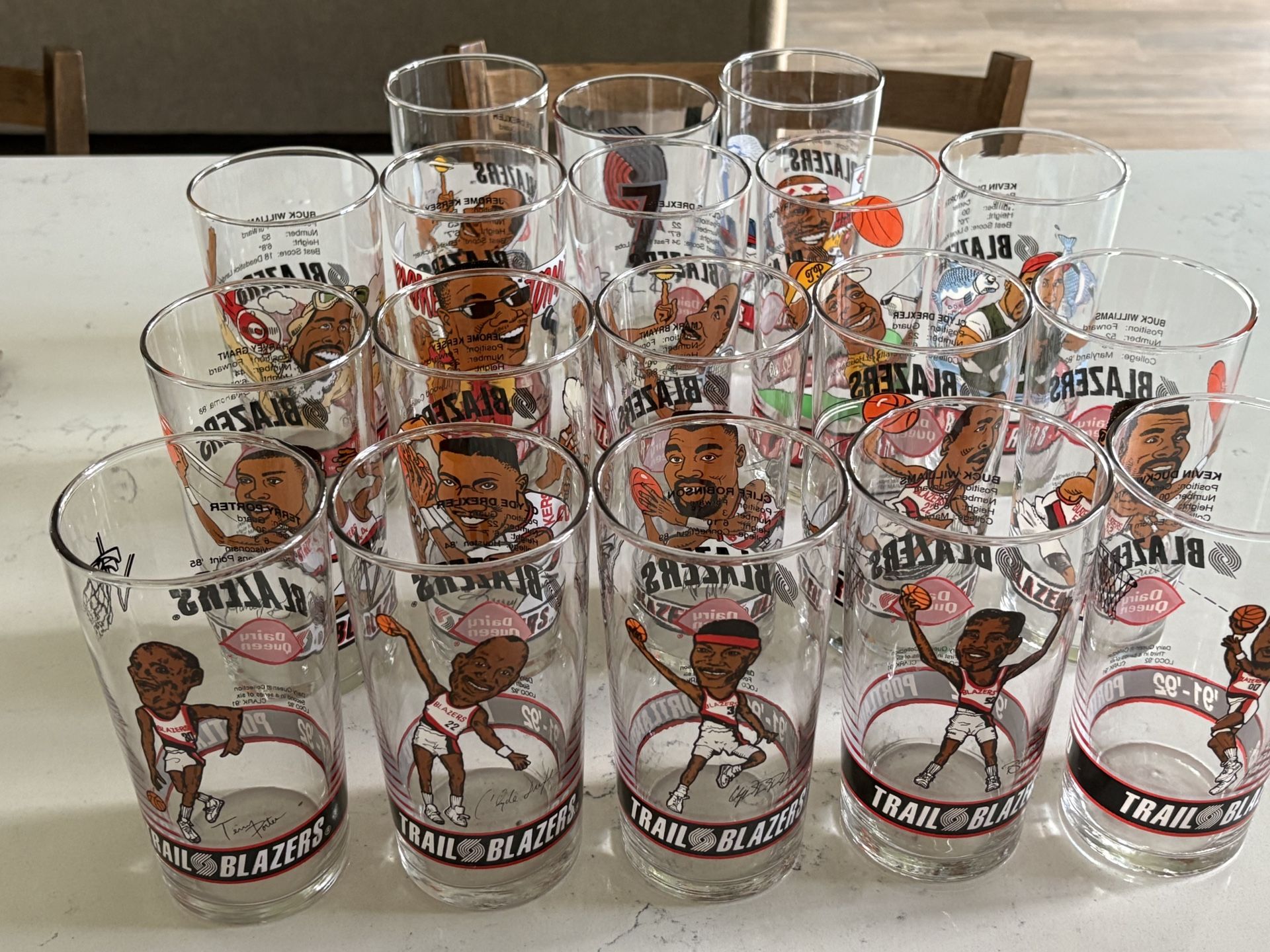 Trail Blazers Collectible Glasses (Dairy Queen)