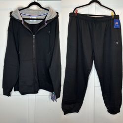 Champion, Big & Tall Bundle, 3XB Sweatpants, 2XL Zip Hoodies, Black, (New) 