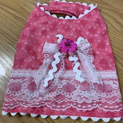 Small Pink And White Lace Dog Dress