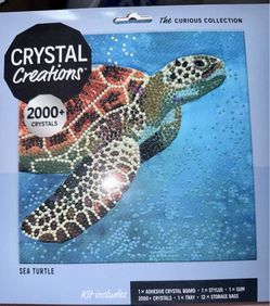 Crystal Creations "Sea Turtle" D New Crystal Creations Sea Turtle Diamond Painting Kit + Resin Applicator Pens Set