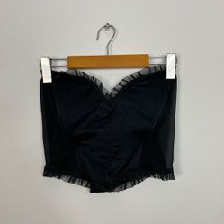 Vintage Black Satin Ribbed Corset Sz S