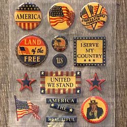 New US Military Uncle Sam Dimensional Scrapbook Stickers
