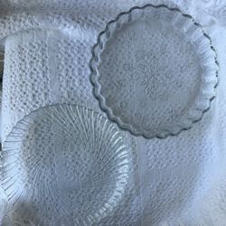 Two Glass Cake Plates