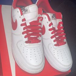 White/Red Air Force 1 Size 8.5 M W 9.5