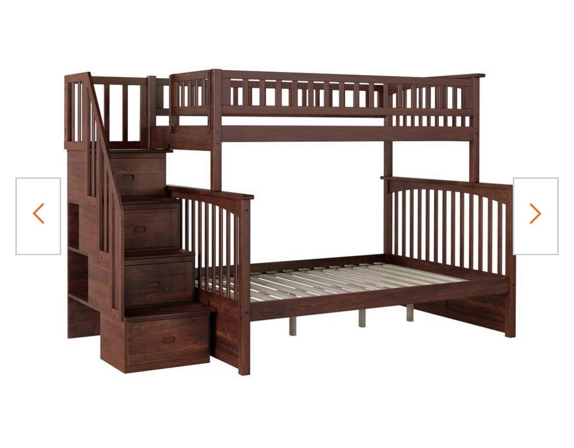 Bunk Bed Twin Over Full With Stairs And Storage 