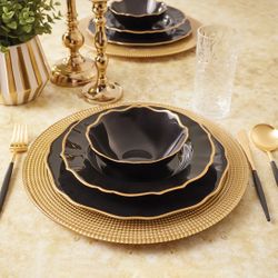  BLACK 18 PIECES DINNER SET  