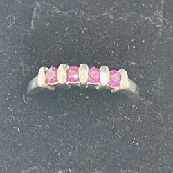 Estate Sterling Ruby Ring Sz 5