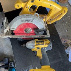 Dewalt power tools, 18-Volt XRP cordless impact driver & 18-Volt XRP 6 1/2" Circular Saw:s